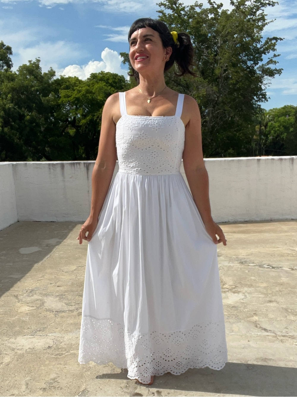 Vineyard Vines White Eyelet Maxi Sundress